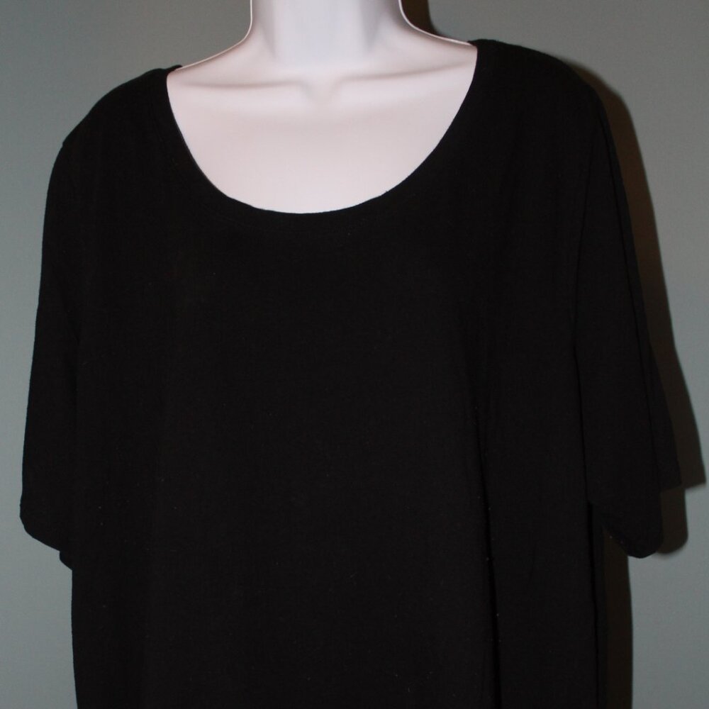Lane Bryant Black Round Neck Short Sleeve Tee Blouse Size 22/24